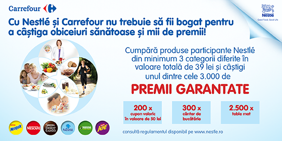 Nestlé și Carrefour - parteneri pentru promovarea unui stil de viata sanatos si o o alimentatie echilibrata