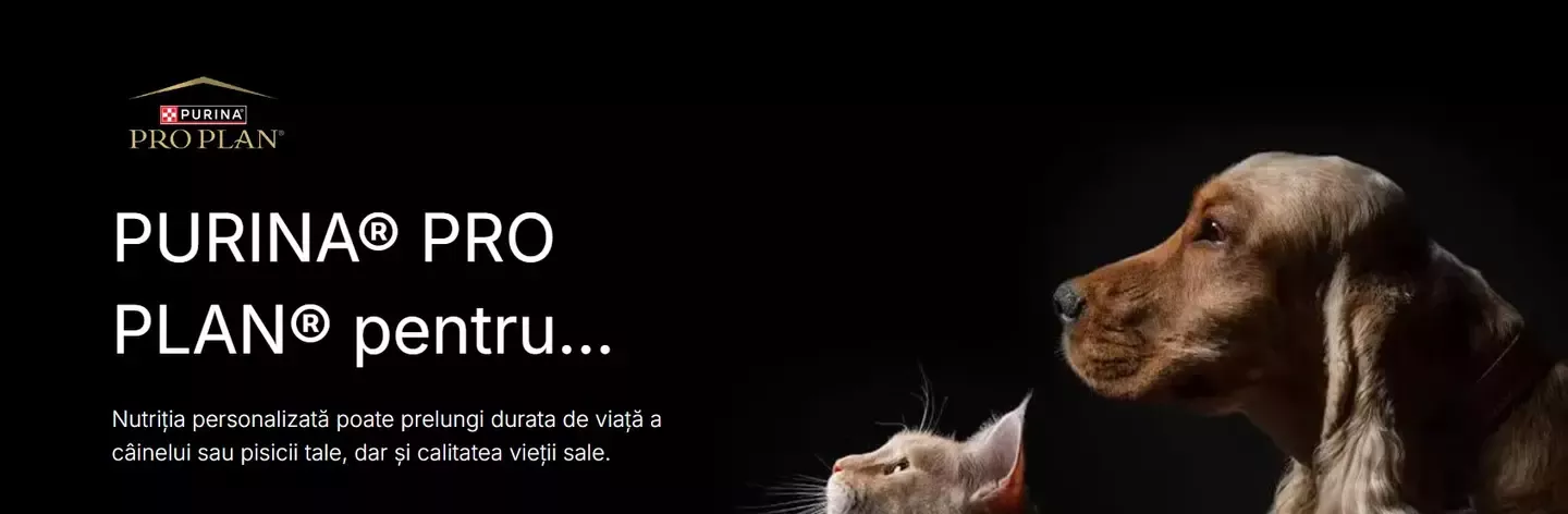mesaj Purina Pro Plan despre nutritia animalelor de companie