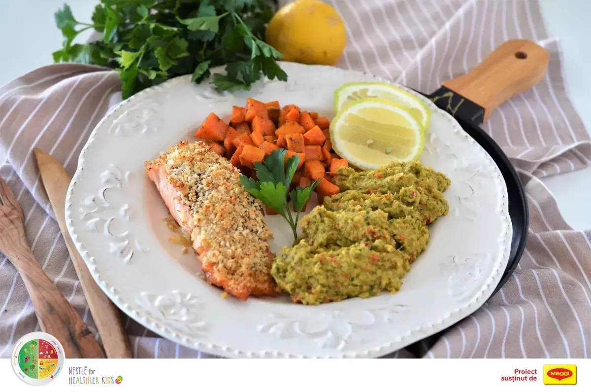 Somon cu piure de legume