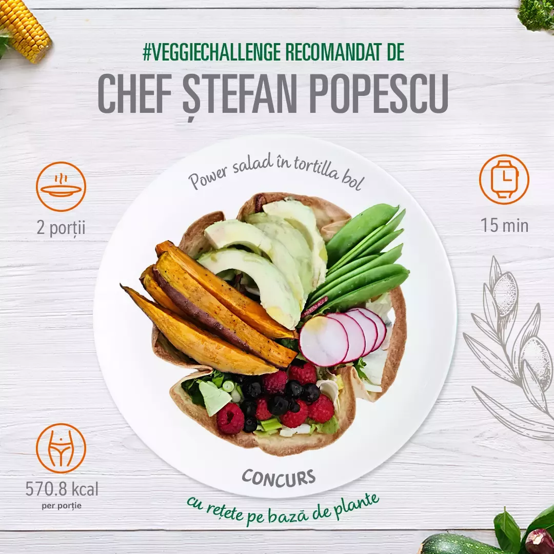 Power salad în tortilla bowl