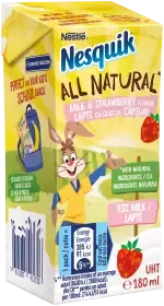 NESQUIK All Natural bautura din lapte cu gust de capsuni