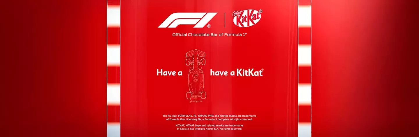 Kit Kat este acum batonul de ciocolata oficial al  Formula 1