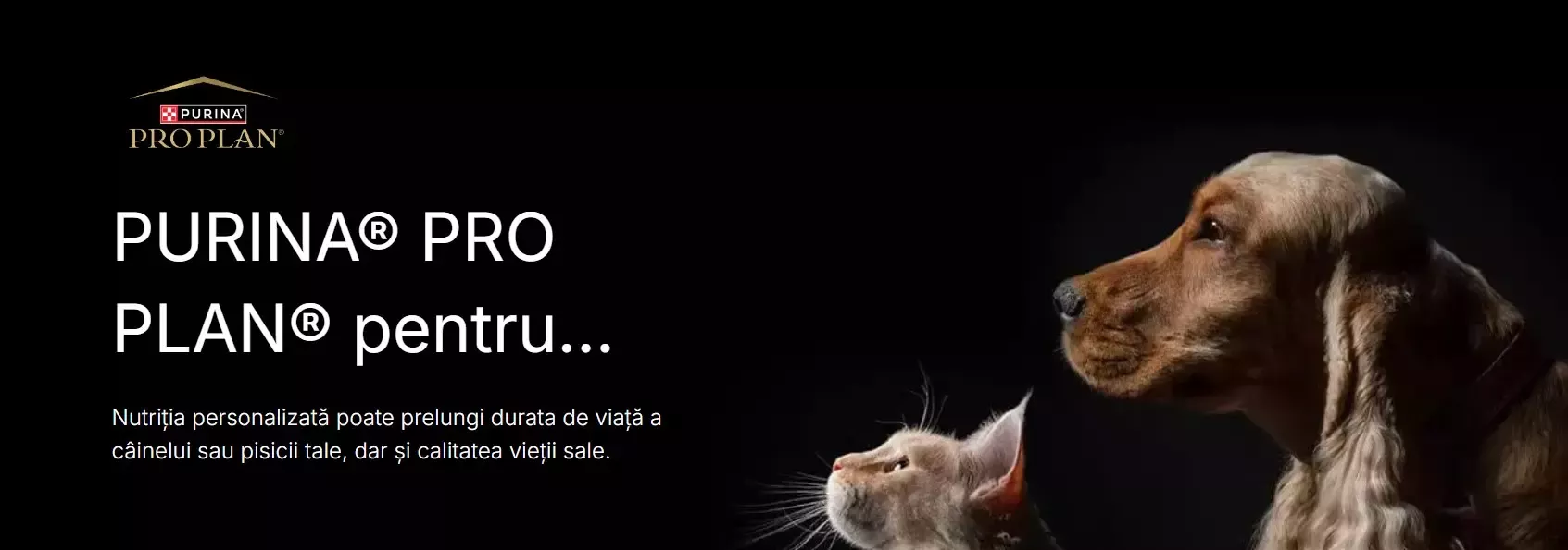 mesaj Purina Pro Plan despre nutritia animalelor de companie