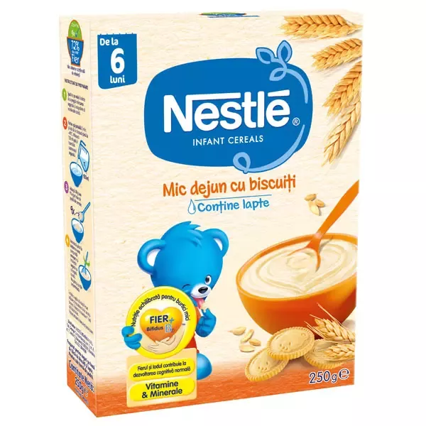 Cereale Nestlé® Mic dejun cu biscuiți, 250g, de la 6 luni