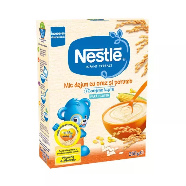 Cereale Nestlé® Mic dejun cu orez și porumb, 250g, Începerea diversificării