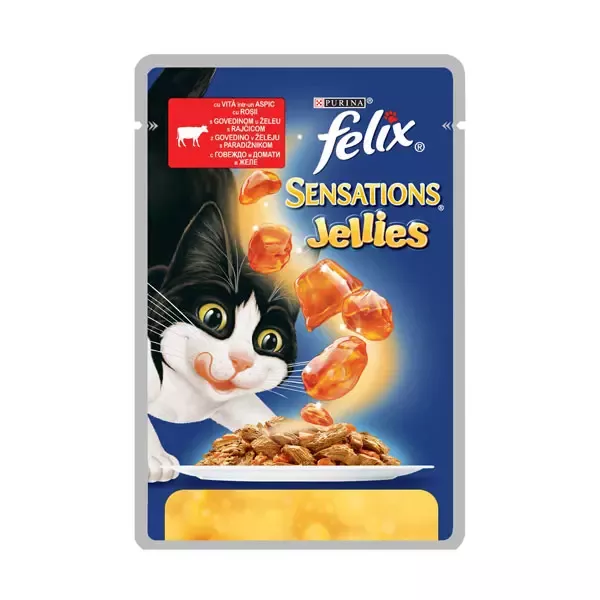 Felix Sensations Vită în aspic cu roșii, 100g