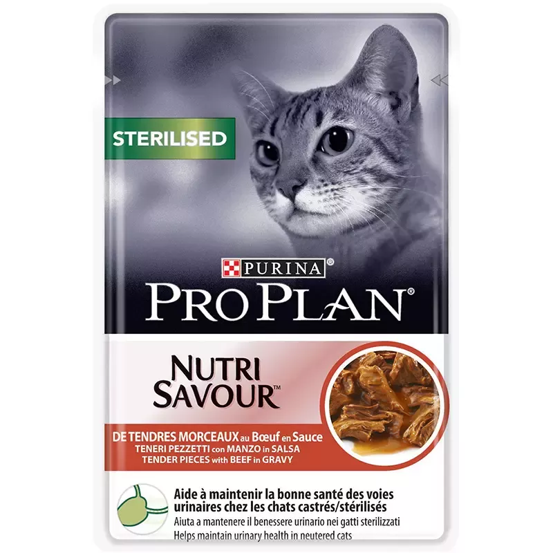 PRO PLAN STERILISED NUTRISAVOURTM cu Vită 85 g