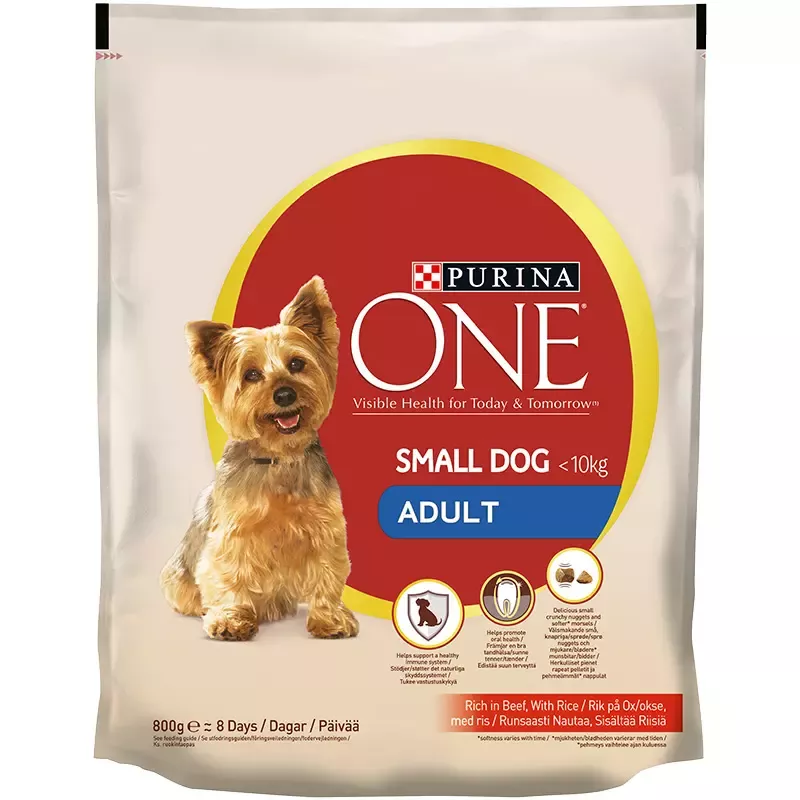 PURINA ONE MINI Adult cu Vită și Orez 800 g