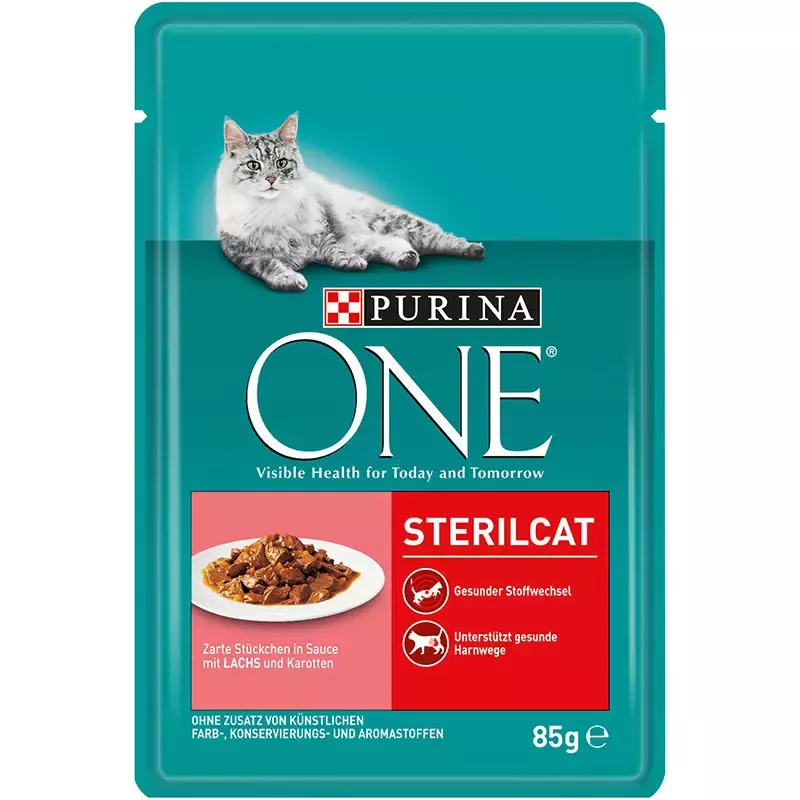 PURINA ONE STERILCAT Mini Fileuri cu Somon și Morcovi în Sos 85 g