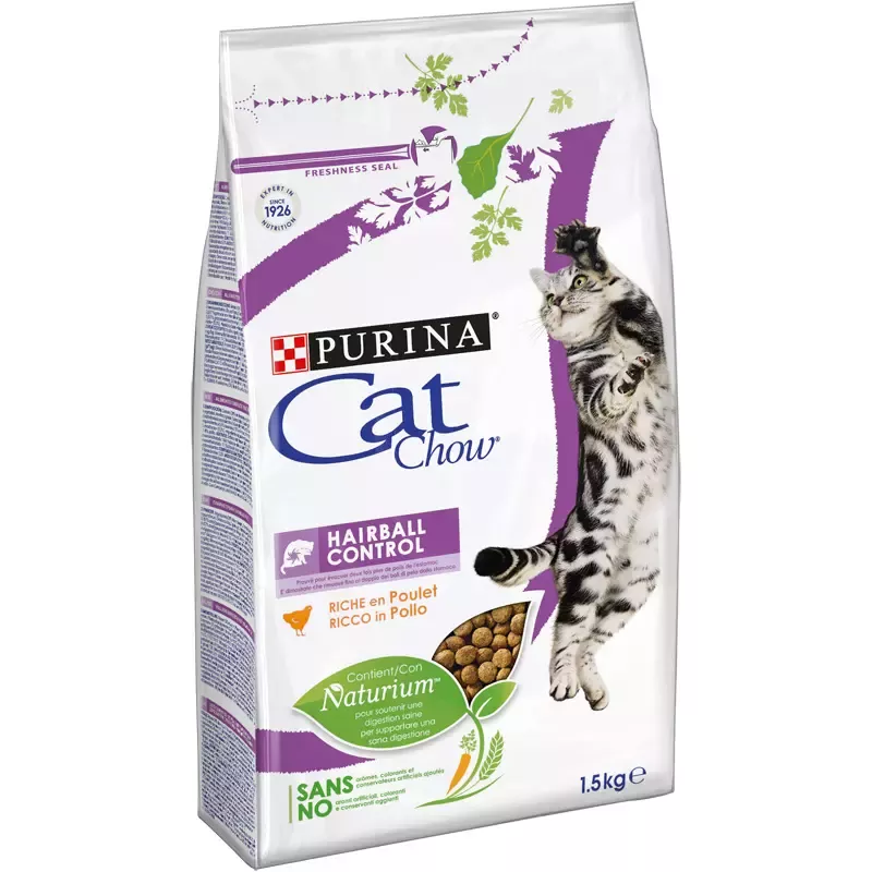 Purina® CAT CHOW® Hairball Control bogată în pui