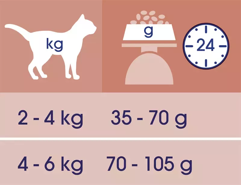 Purina® CAT CHOW® Sensitive bogată în somon tabel