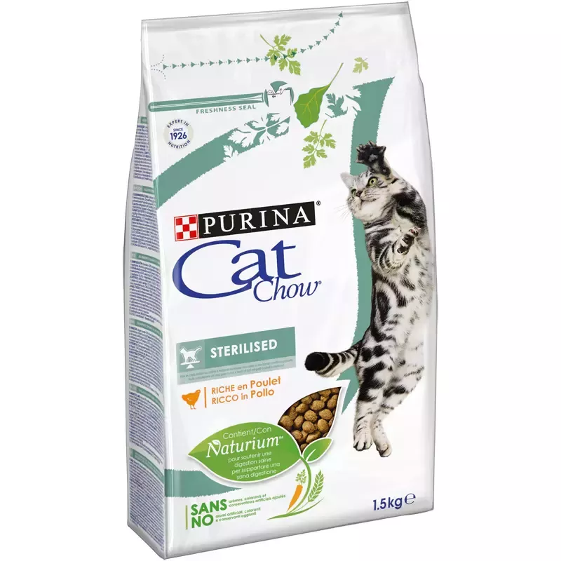 Purina® CAT CHOW® Sterilised ™ bogată în pui