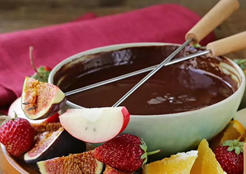 Foto Ciocolată fondue cu fructe