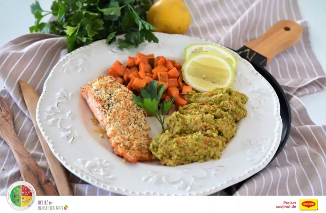 Somon cu piure de legume